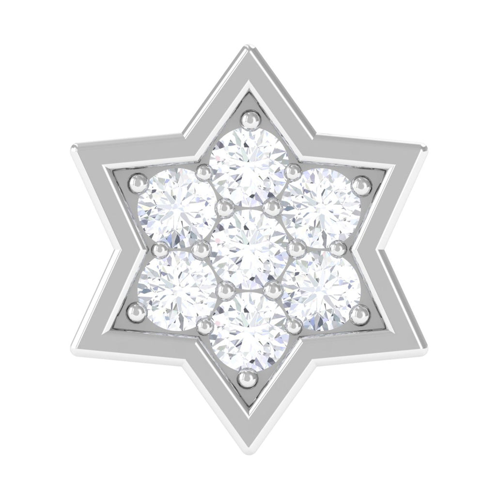 Round Moissanite Star Earring for Cartilage Piercing