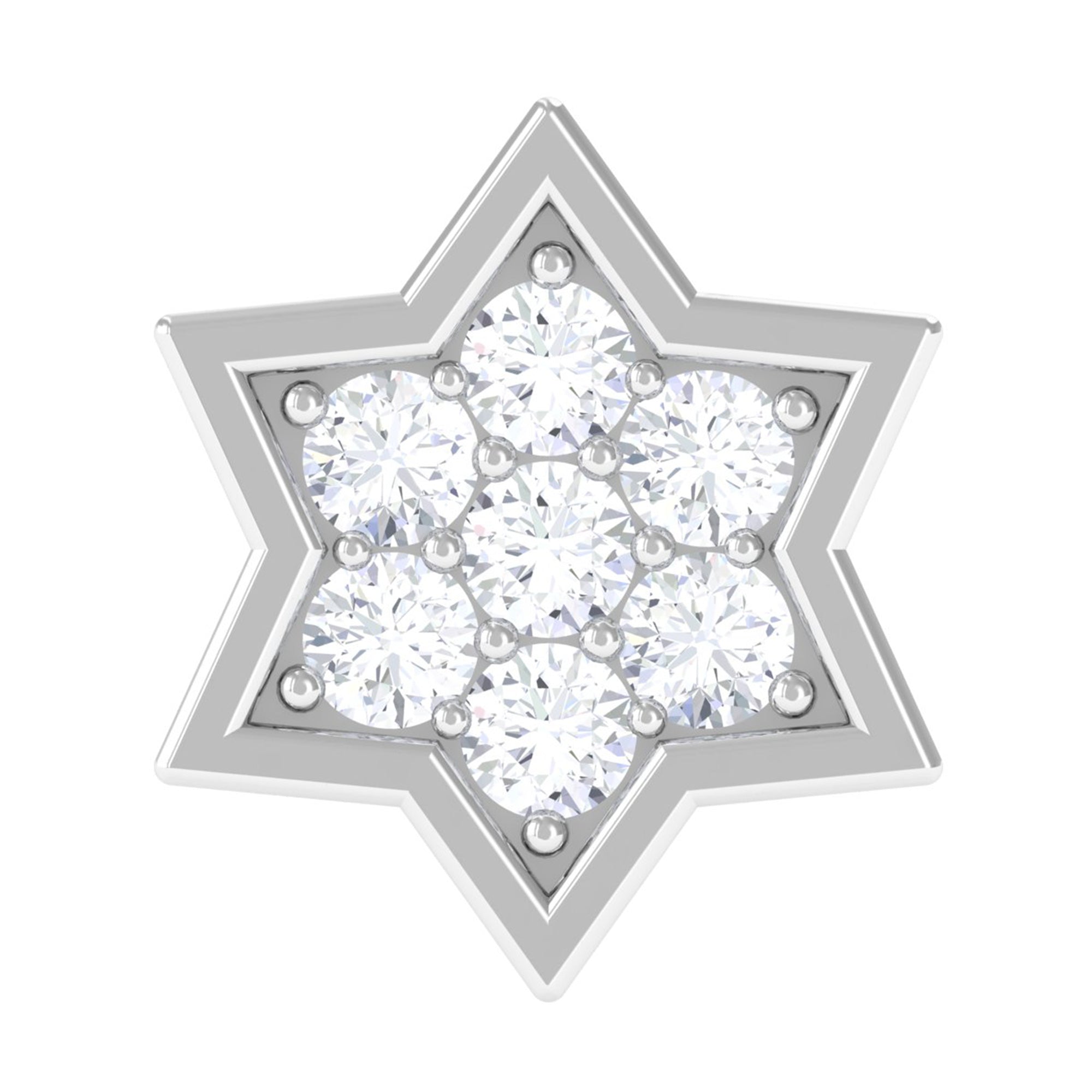 Round Moissanite Star Earring for Cartilage Piercing