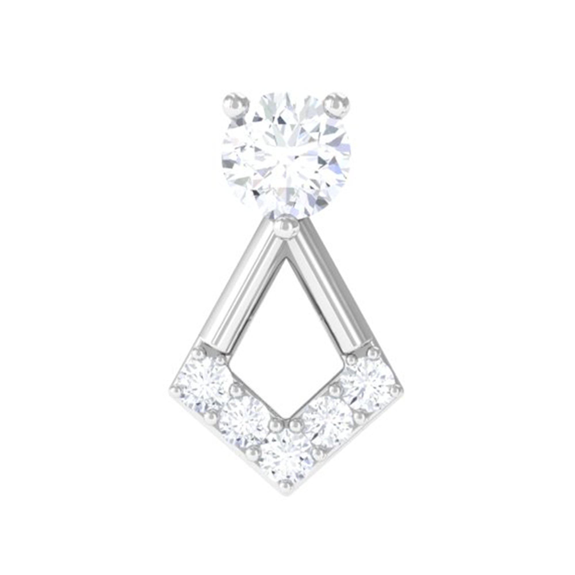 Certified Moissanite Geometric Earring for Tragus Piercing