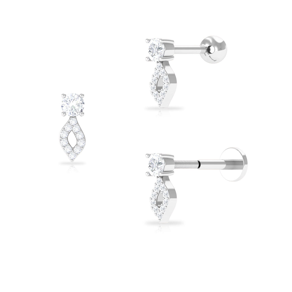 Natural Diamond Unique Tragus Earring