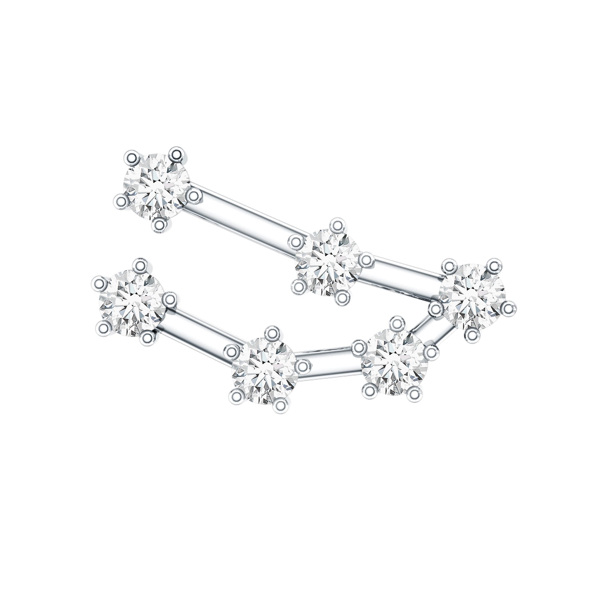 Certified Moissanite Capricorn Zodiac Ear Crawler Earring