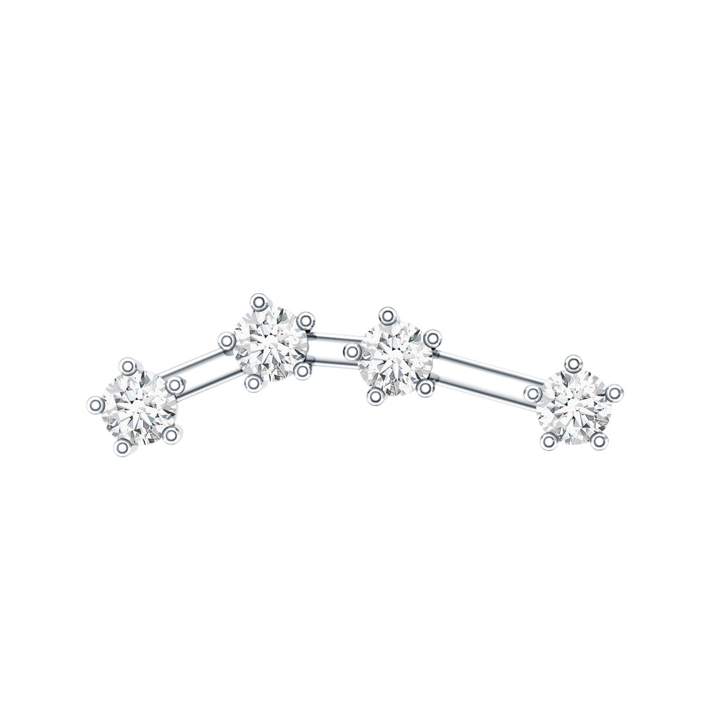 Moissanite Ear Climber Aquarius Earring