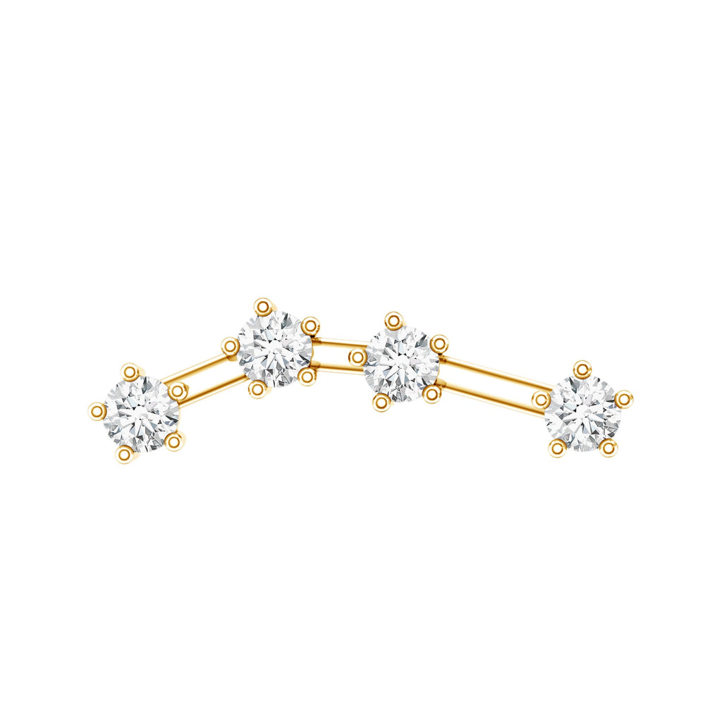 Moissanite Ear Climber Aquarius Earring