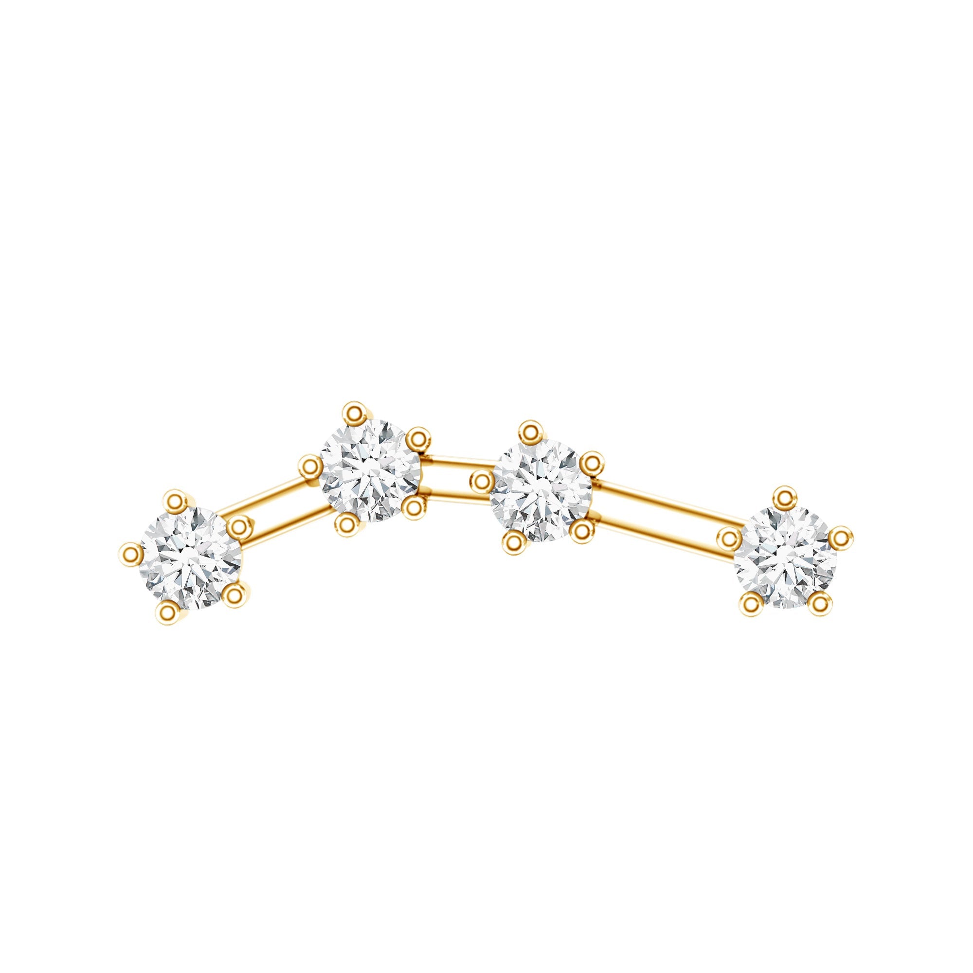 Moissanite Ear Climber Aquarius Earring