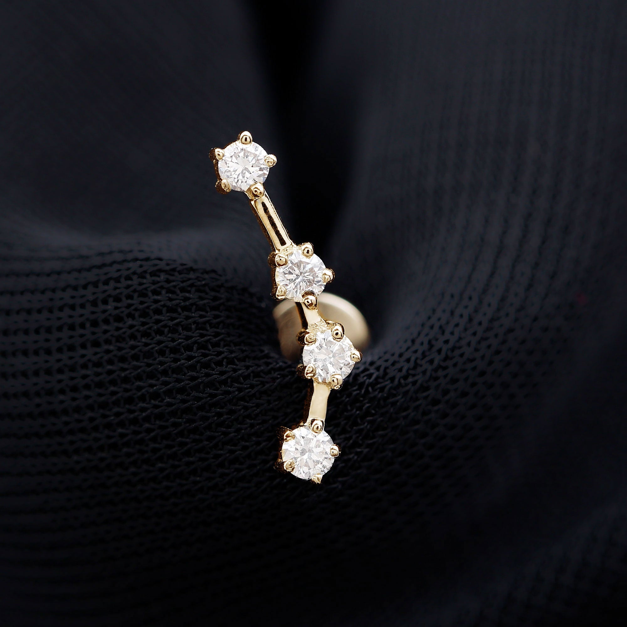 Moissanite Ear Climber Aquarius Earring