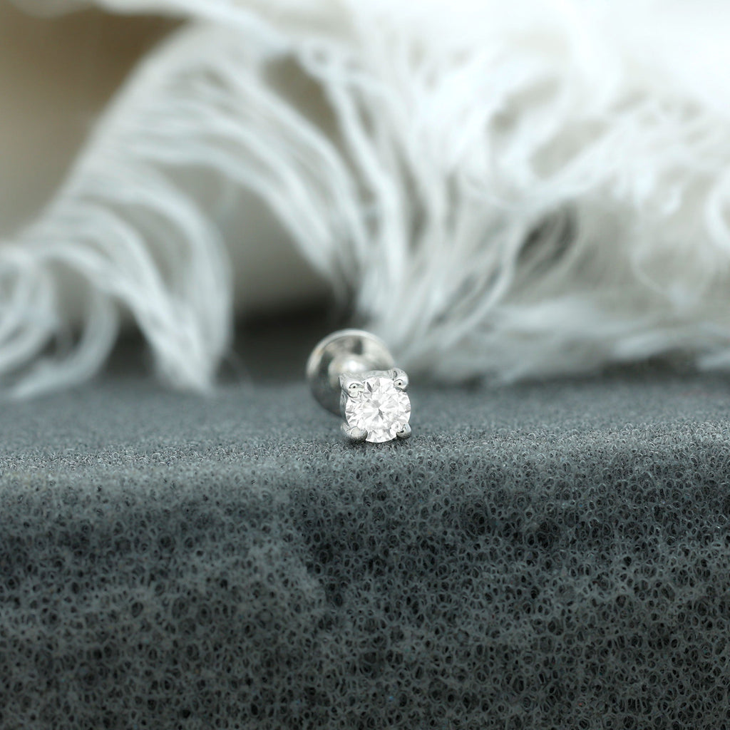 Dainty Moissanite Solitaire Conch Earring