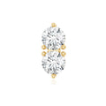 Minimalist Moissanite 2 Stone Earring for Tragus Piercing