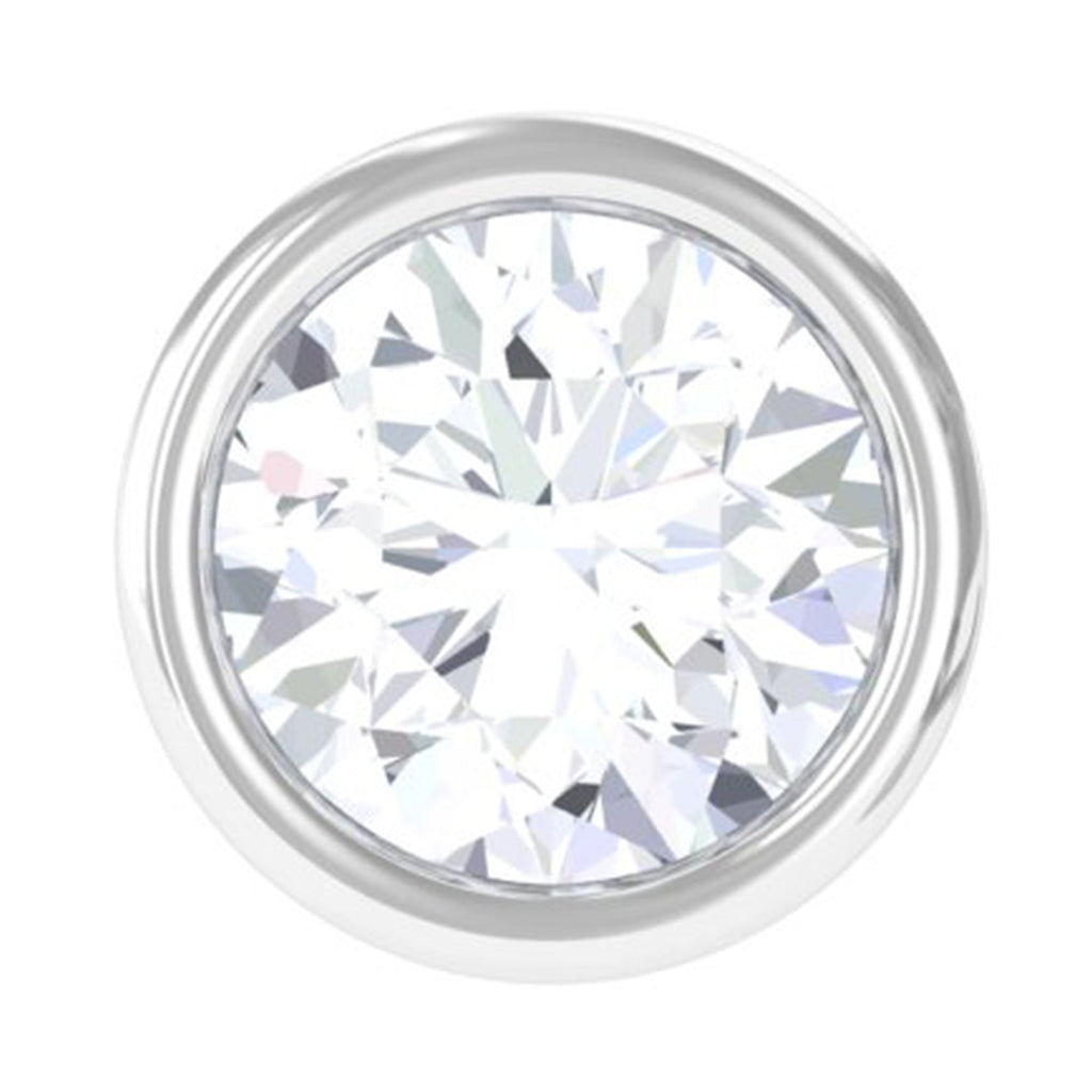 Dainty Moissanite Conch Cartilage Earring in Bezel Setting