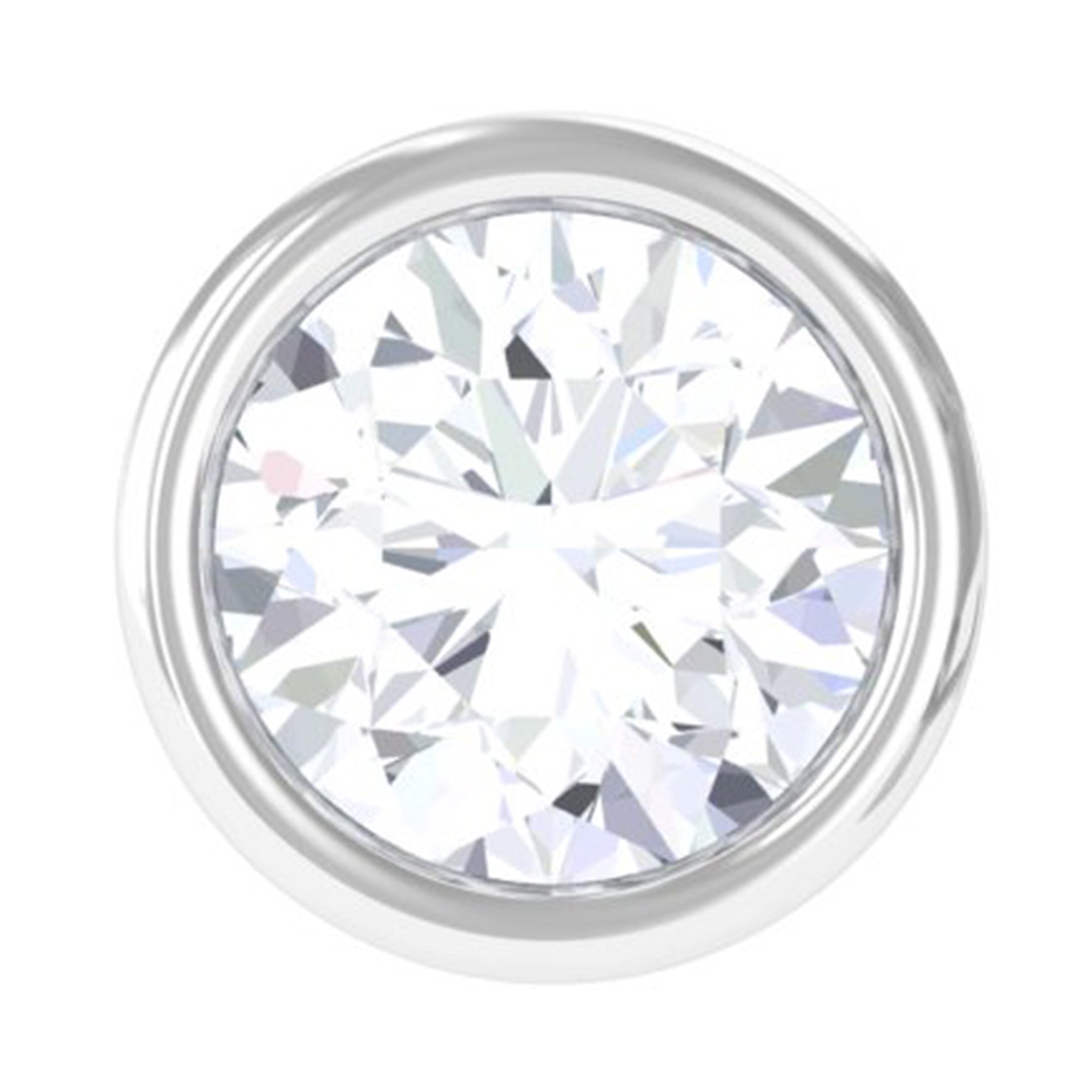 Dainty Moissanite Conch Cartilage Earring in Bezel Setting