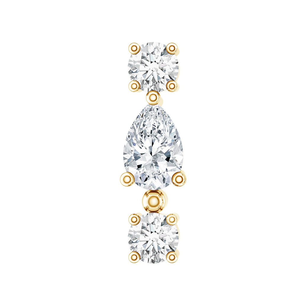 Certified Moissanite 3 Stone Tragus Earring