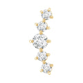 Certified Moissanite Curved Crawler Earring with Flat Back