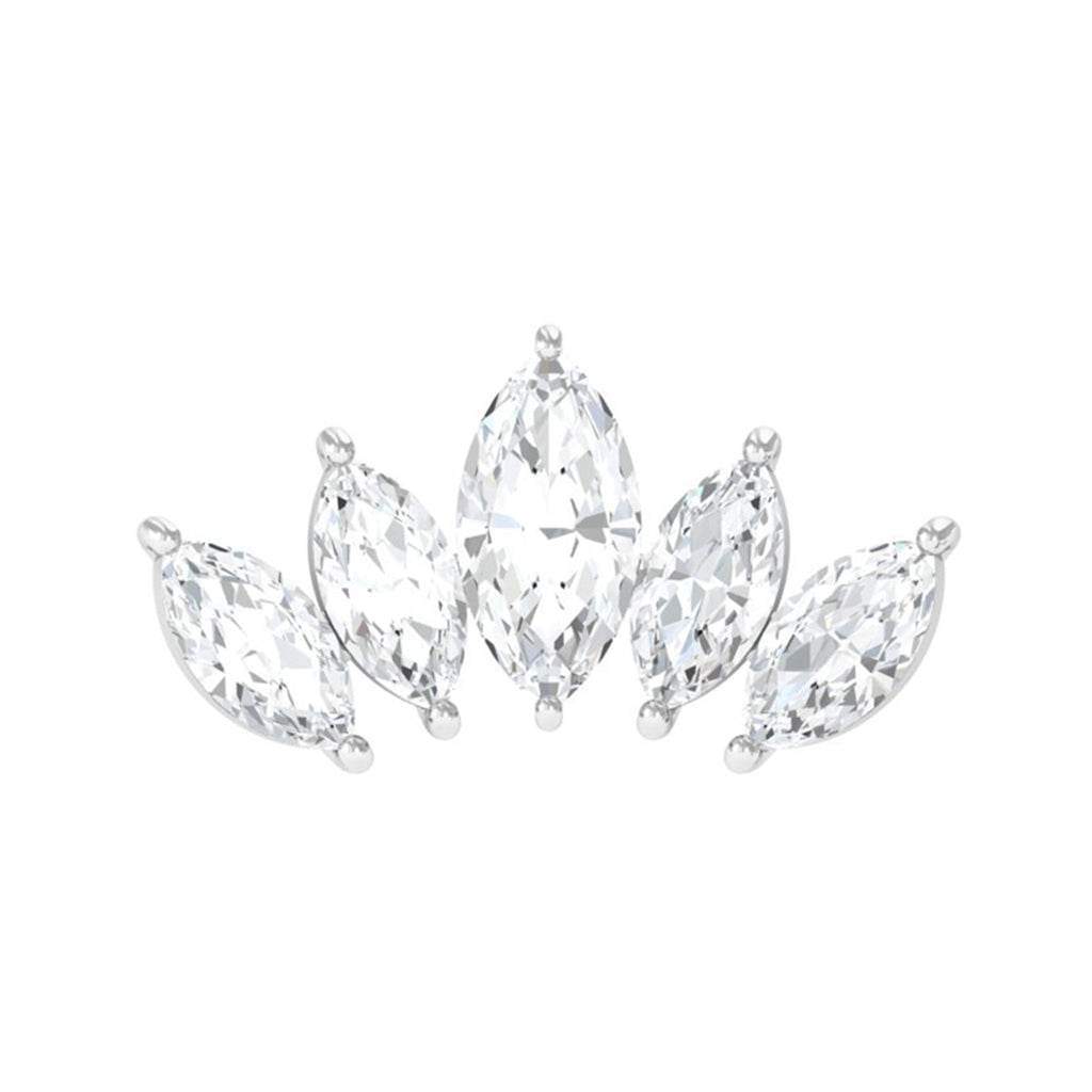 Marquise Moissanite Leaf Ear Crawler Earring