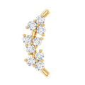 Natural Round Diamond Cluster Curved Helix Earring