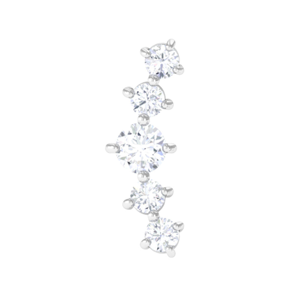 Graduated Style Diamond Crawler Earring for Women