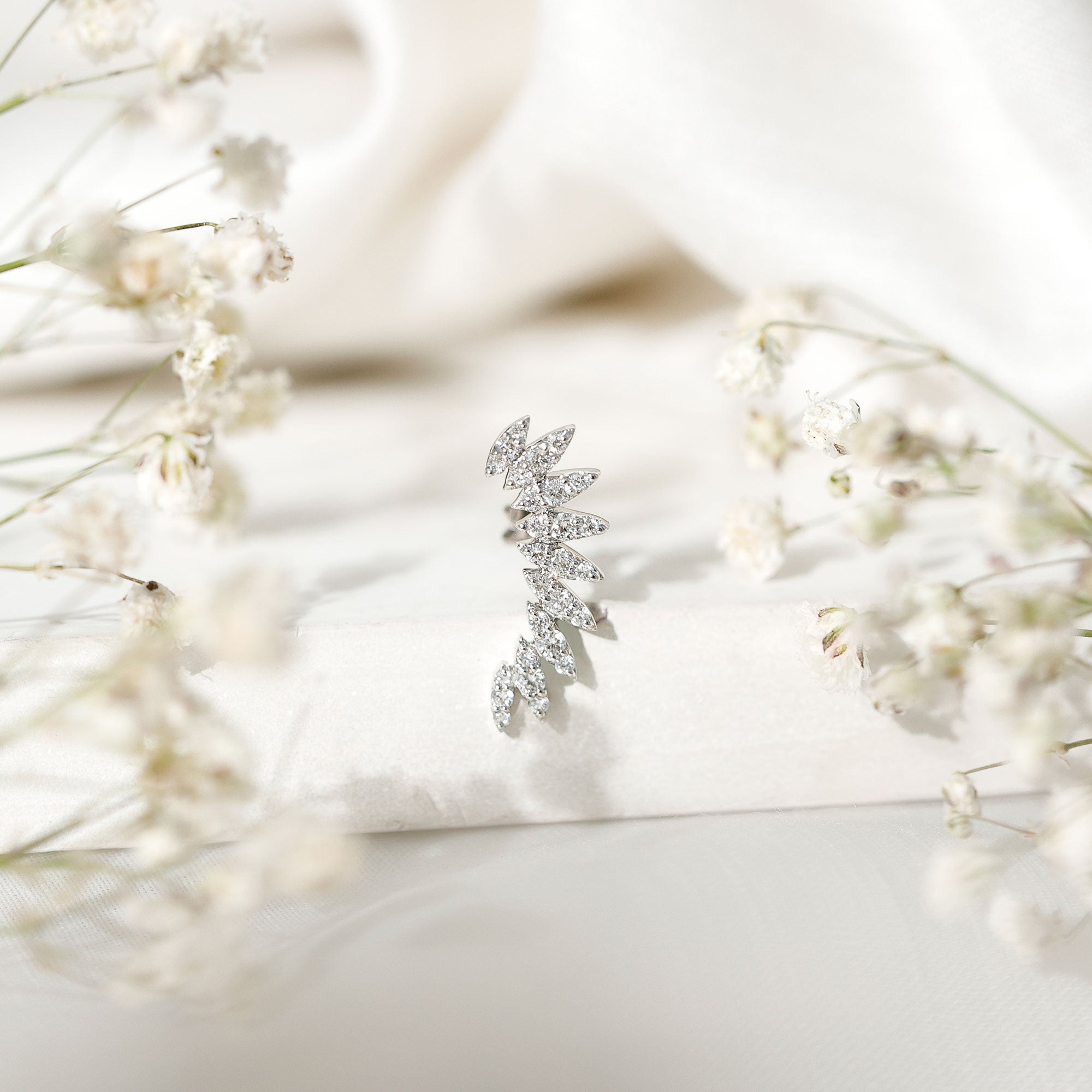 Diamond Wing Crawler Earring for Helix Piercing