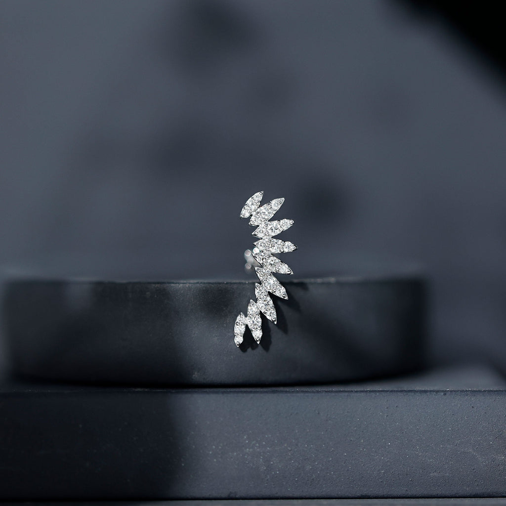 Diamond Wing Crawler Earring for Helix Piercing