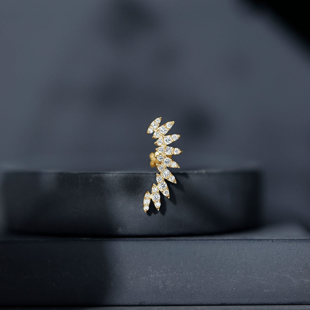 Diamond Wing Crawler Earring for Helix Piercing
