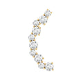 Round Cut Moissanite Ear Crawler Earring for Helix Piercing