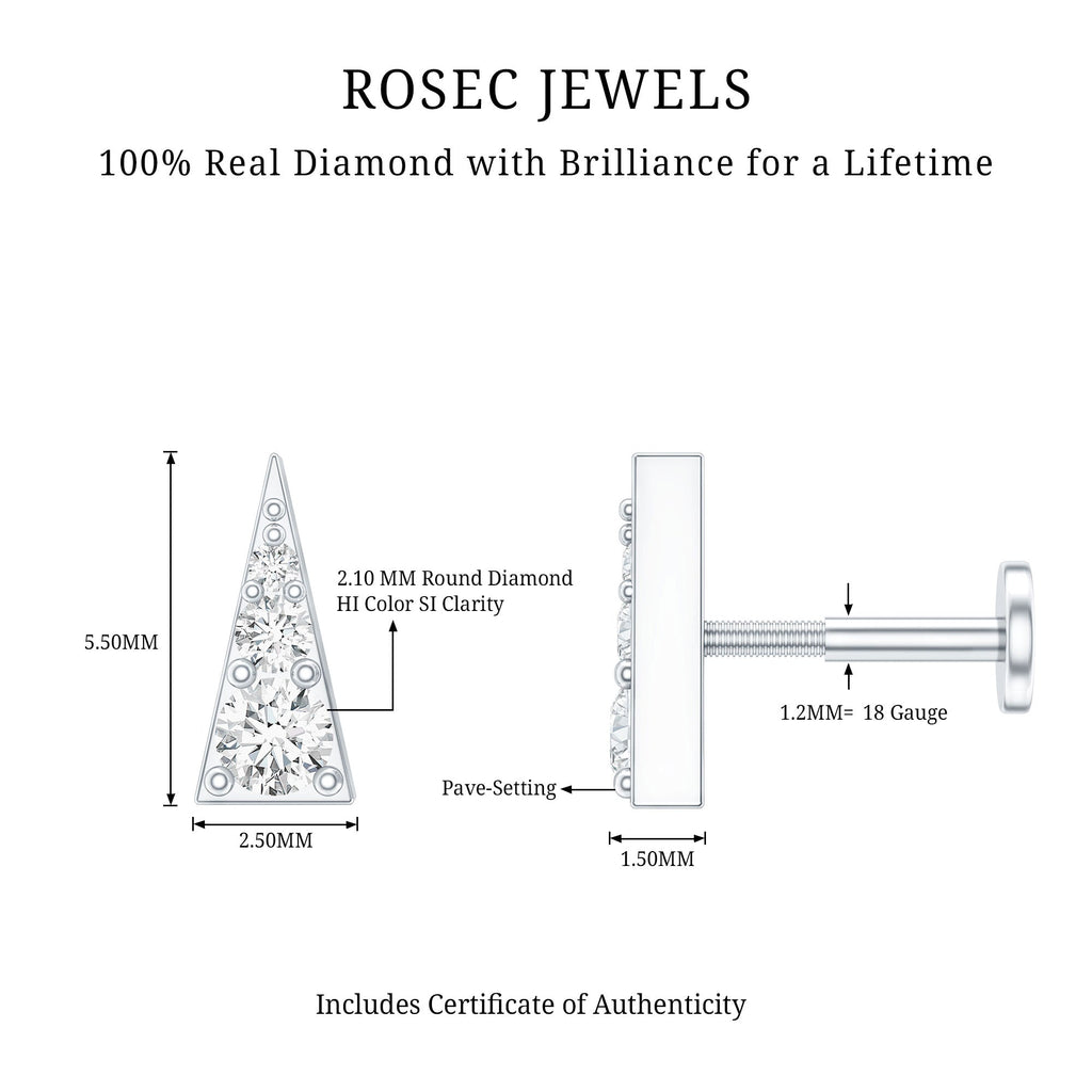 Dainty Diamond Triangle Tragus Earring