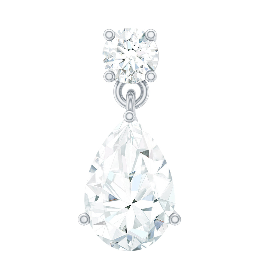 Moissanite Teardrop Earring for Helix Piercing