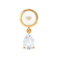 Certified Freshwater Pearl and Diamond Helix Drop Earring