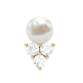2 Carat Freshwater Pearl and Diamond Tragus Earring