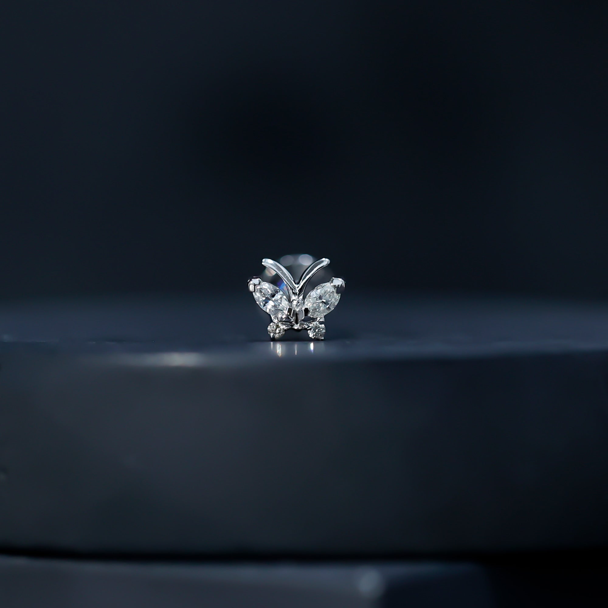 Marquise Moissanite Butterfly Cartilage Earring