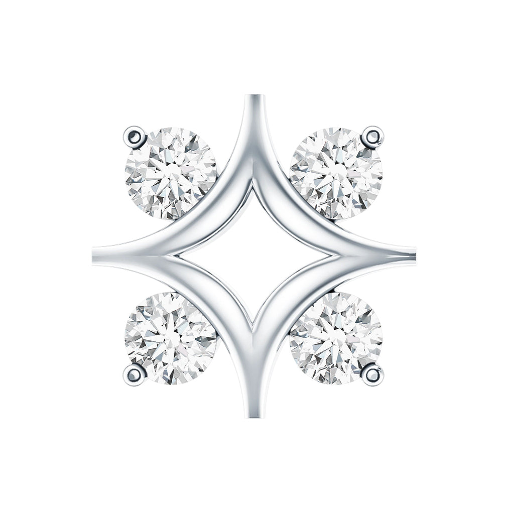 Round Moissanite Star Earring for Helix Piercing