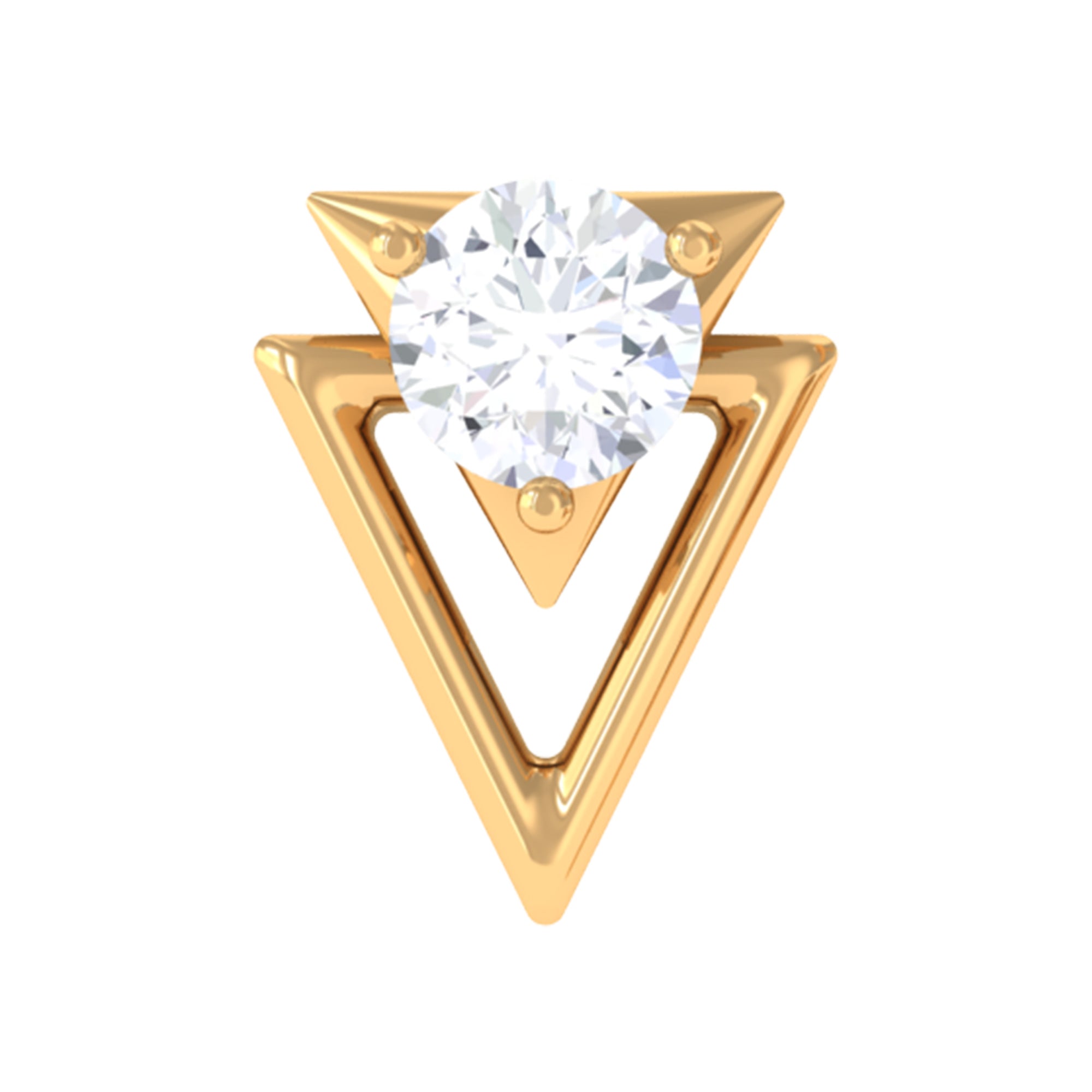 Certified Moissanite Triangle Tragus Earring