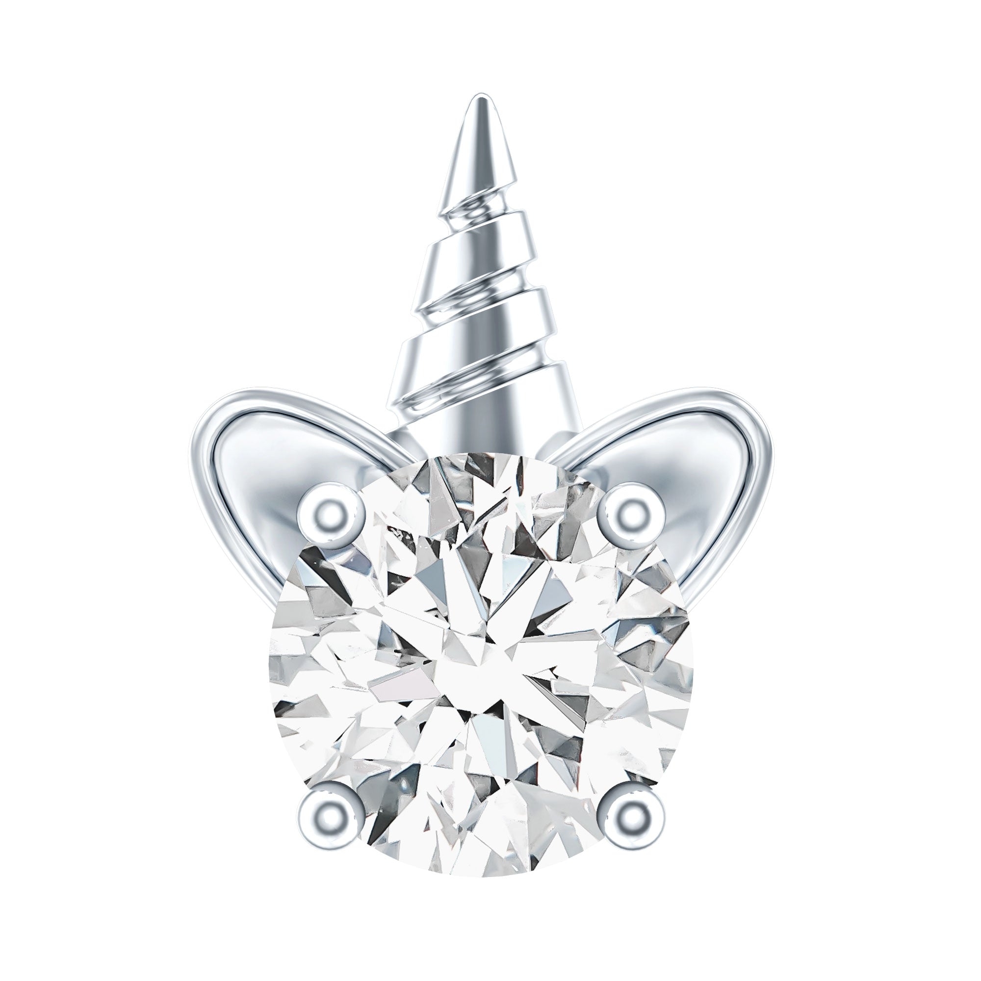 Cute Moissanite Unicorn Helix Earring for Women