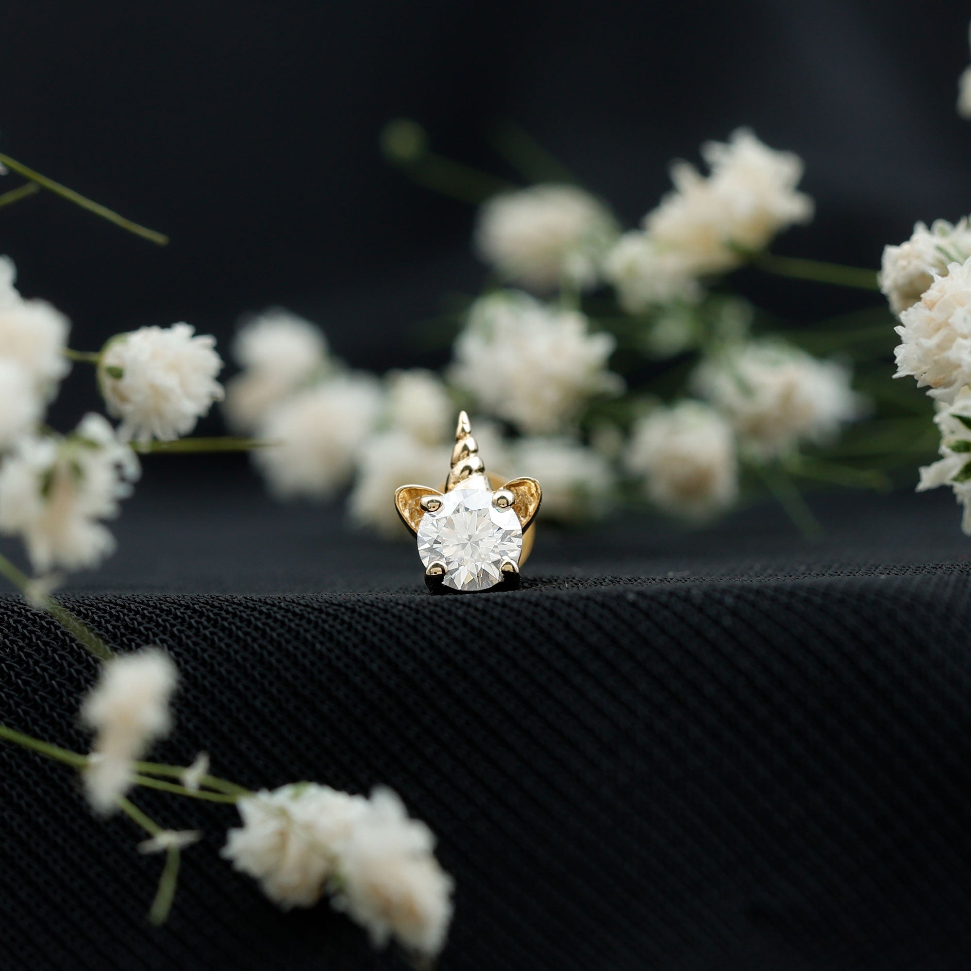 Cute Moissanite Unicorn Helix Earring for Women