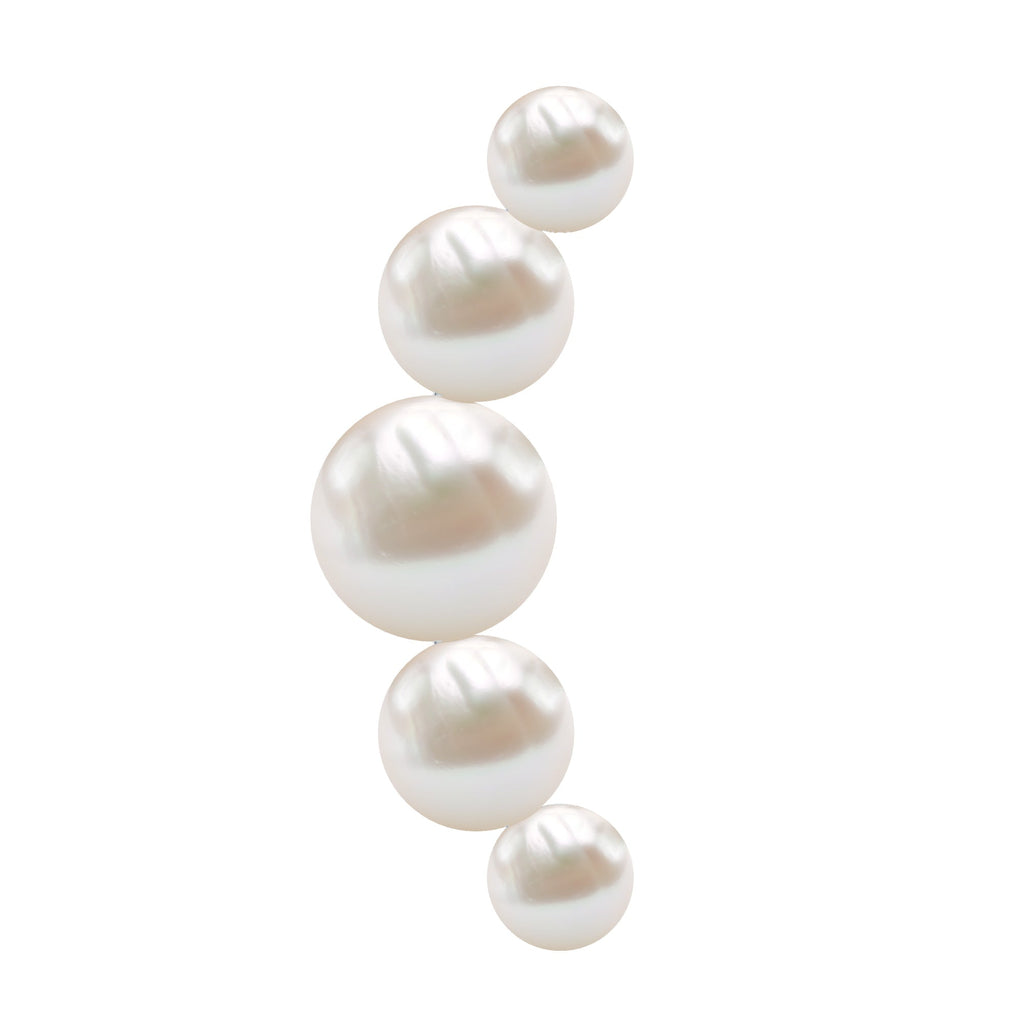 Round Freshwater Pearl Crawler Earring for Women
