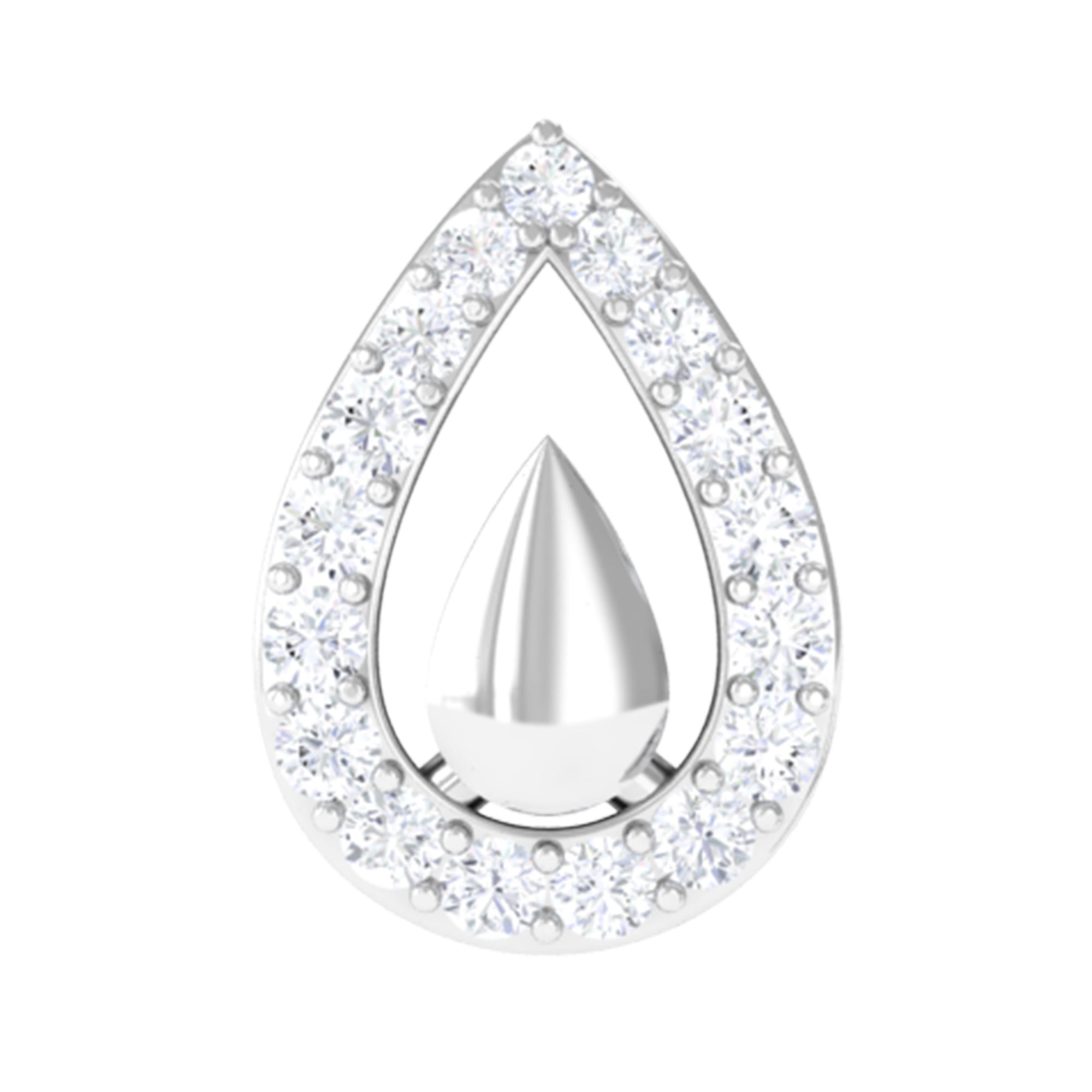Certified Real Diamond Teardrop Helix Earring