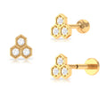 Dainty Diamond Geometric Helix Earring