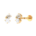 Tiny Freshwater Pearl and Diamond Two Stone Tragus Earring