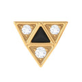 Round Diamond Triangle Cartilage Earring with Black Enamel