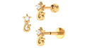 Natural Round Diamond Star Earring for Helix Piercing
