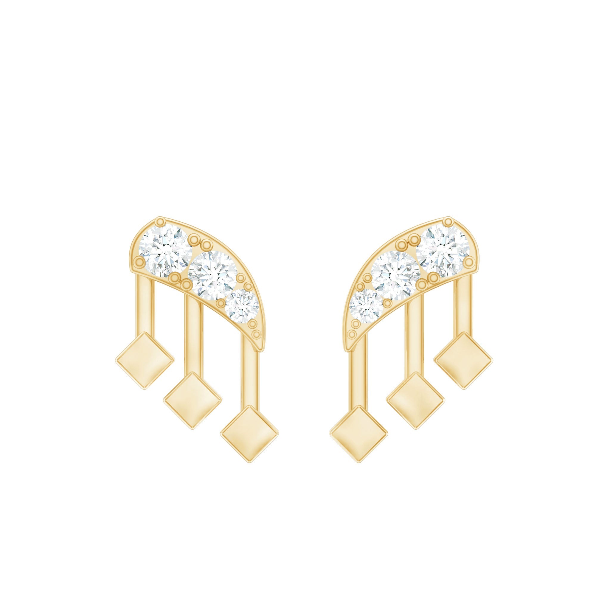 Real Diamond Music Note Earring for Cartilage Piercing
