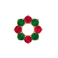 Lab Created Ruby and Created Emerald Wreath Helix Earring