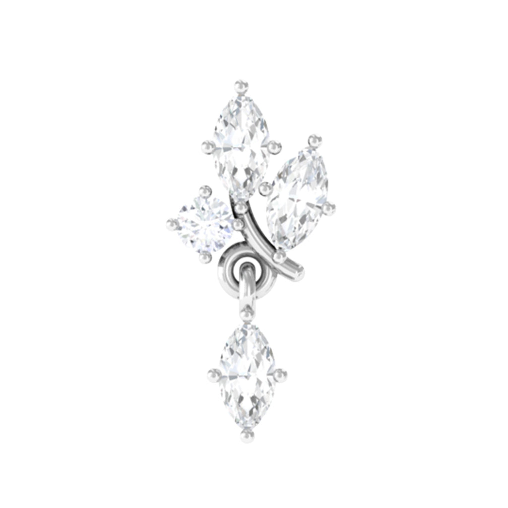 Marquise Moissanite Cartilage Dangle Earring