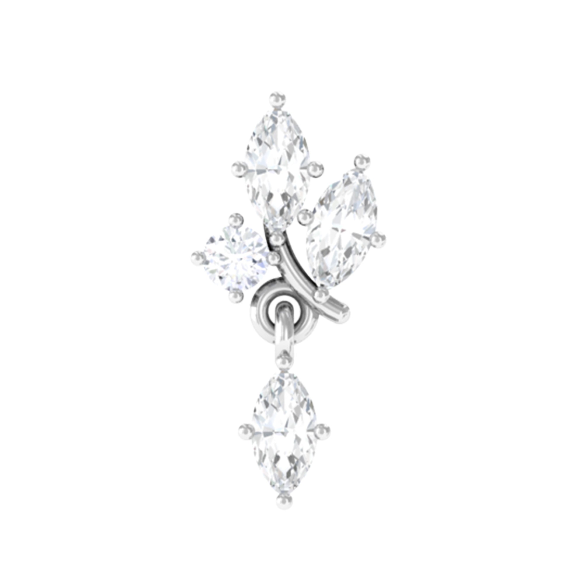 Marquise Moissanite Cartilage Dangle Earring