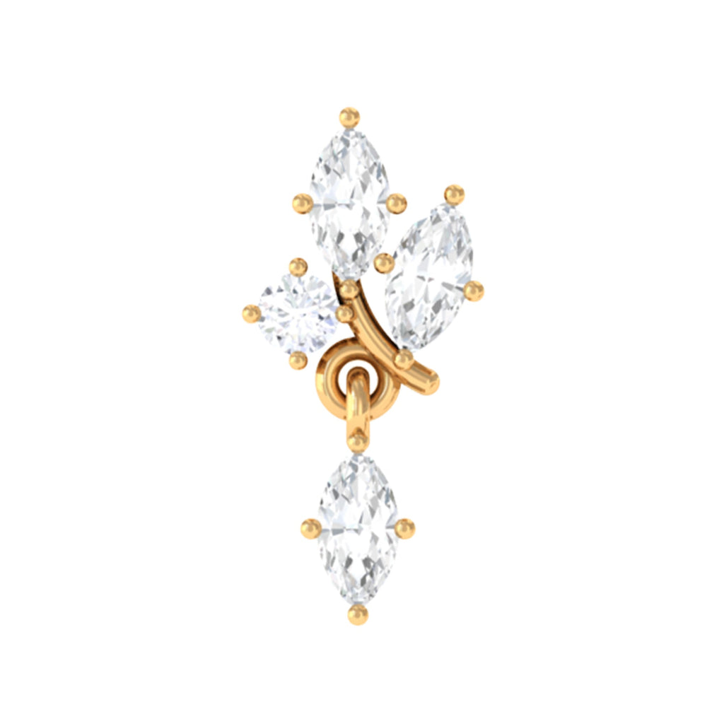 Marquise Moissanite Cartilage Dangle Earring