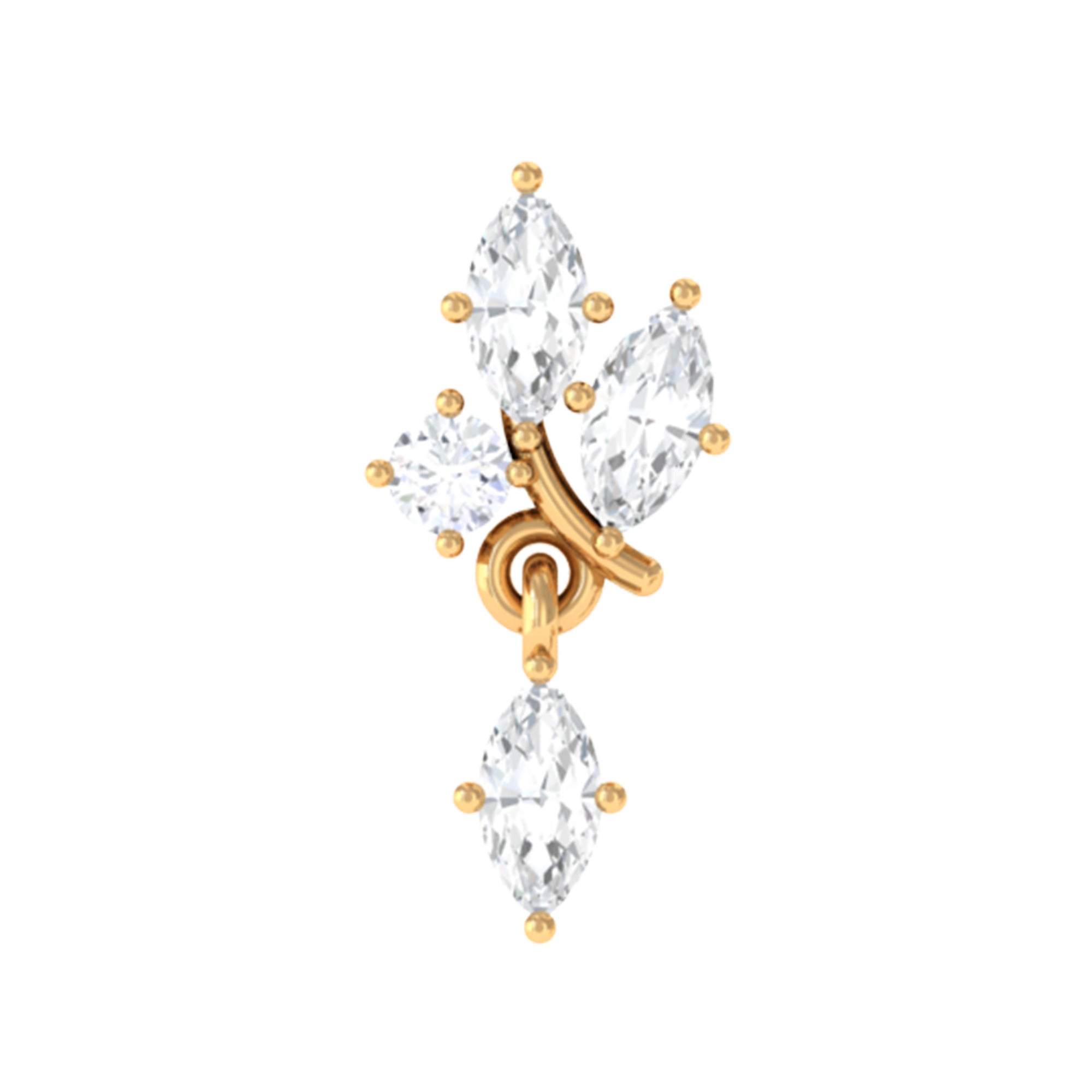 Marquise Moissanite Cartilage Dangle Earring