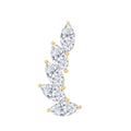 Marquise Moissanite Curved Helix Ear Crawler Earring