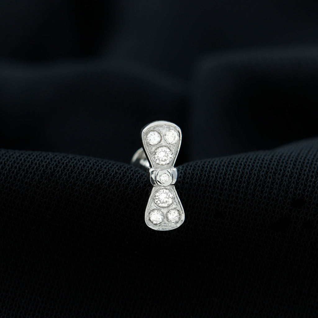 Moissanite Cute Bow Cartilage Earring with Certificate