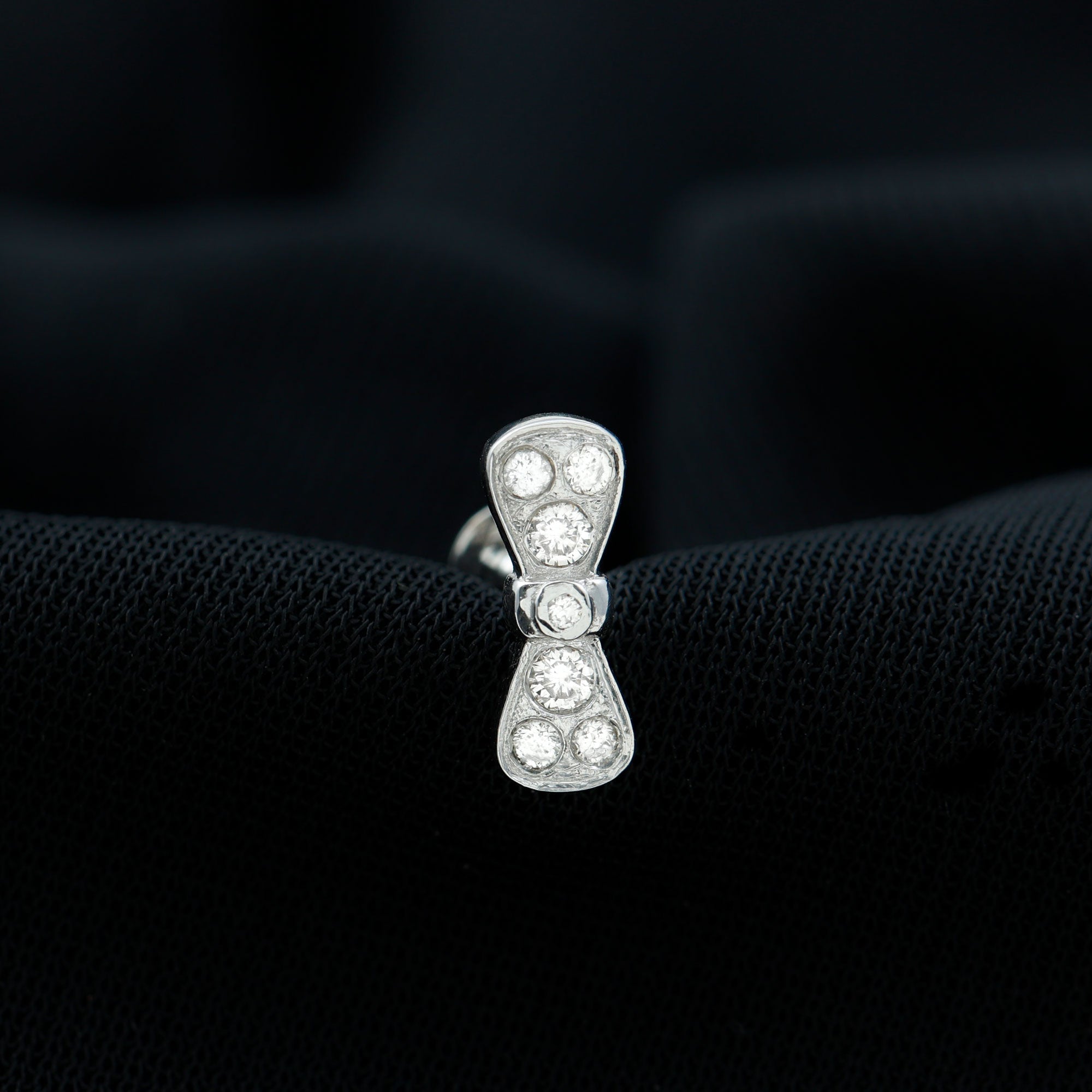 Moissanite Cute Bow Cartilage Earring with Certificate