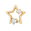 Certified Moissanite Star Shaped Earring for Upper Lobe Piercing