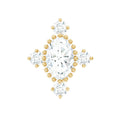Vintage Inspired Moissanite Oval Conch Earring