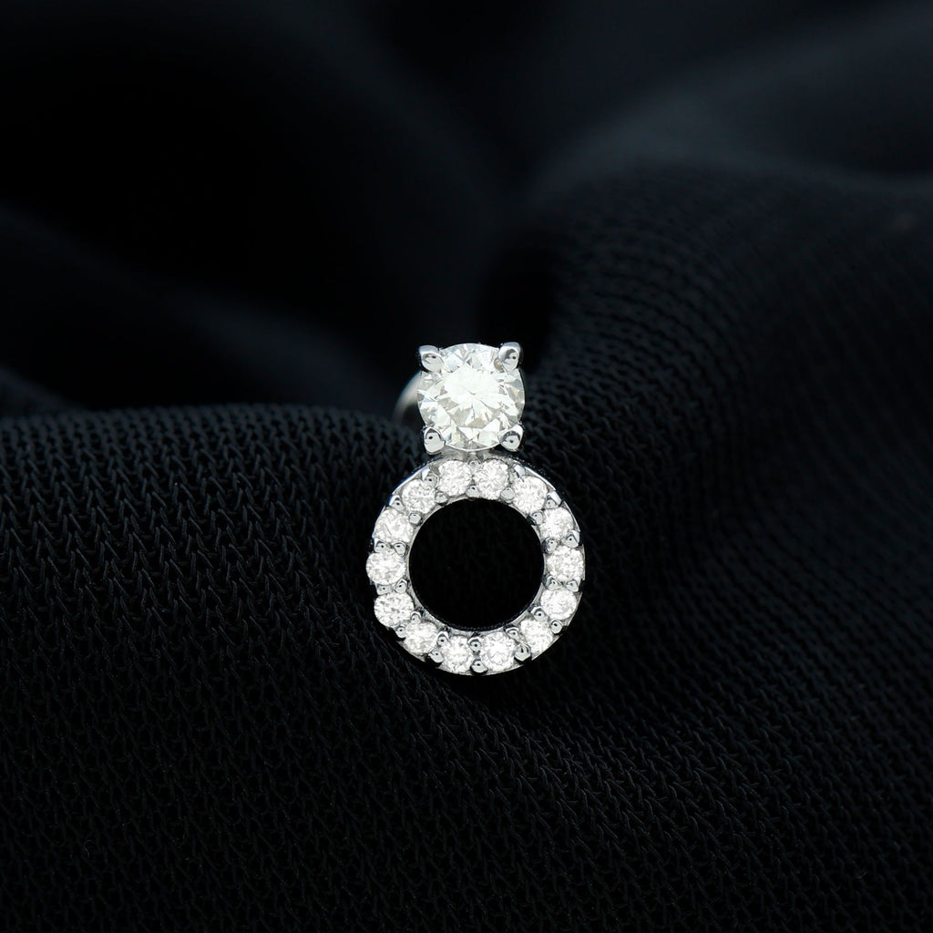 Certified Moissanite Open Circle Cartilage Earring for Women