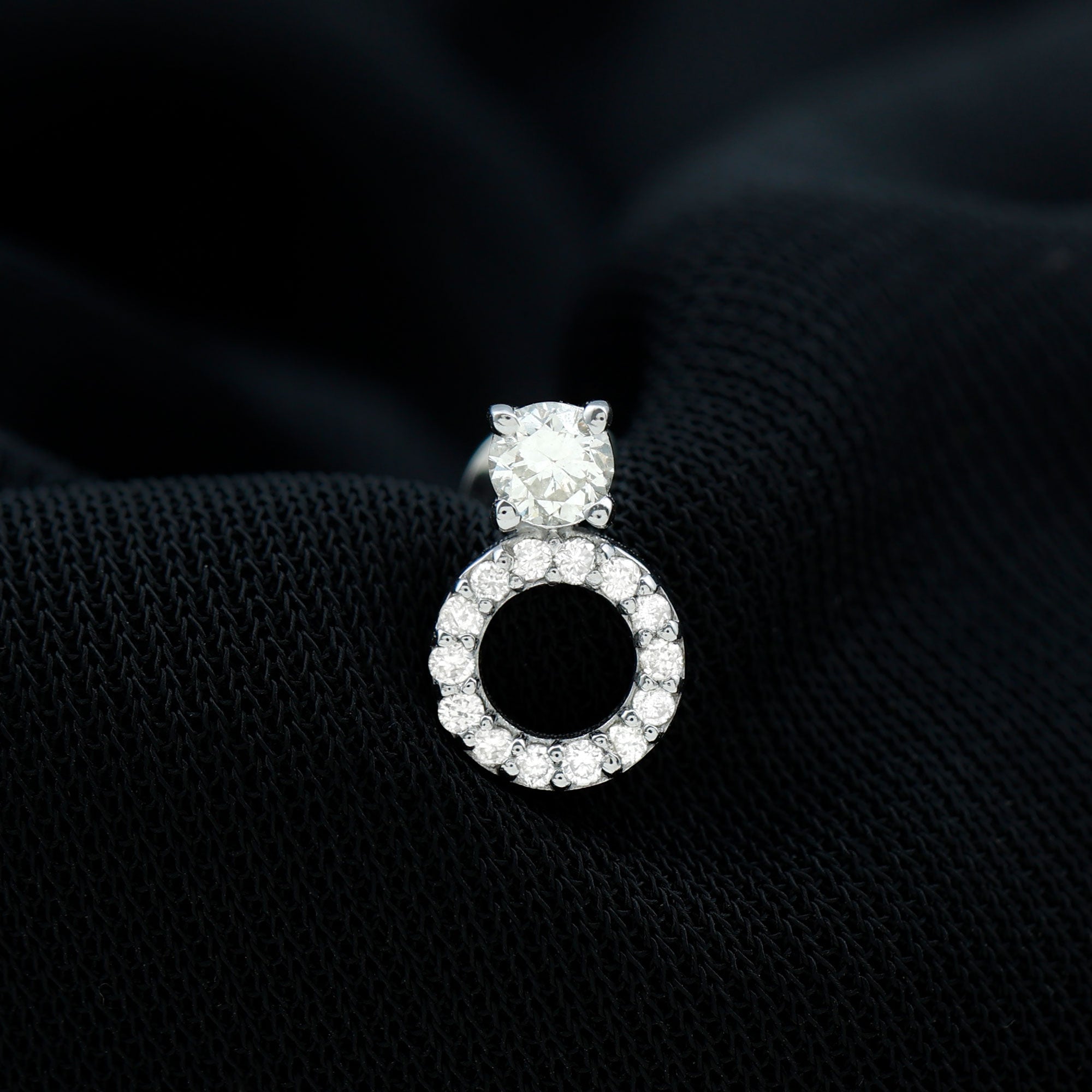 Certified Moissanite Open Circle Cartilage Earring for Women